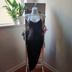 Elegant Black Spaghetti Strap Dress